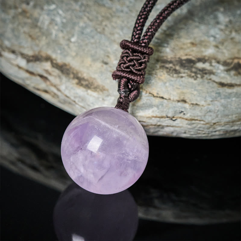 Buddha Stones Naszyjnik z ametystem, żółtym agatem, różnokolorowym kryształem agatu i lazurytem, ​​wisiorem z balansem i lapis lazuli - image 1