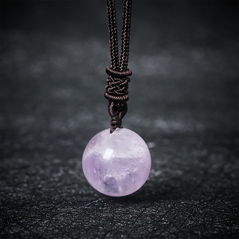 Buddha Stones Naszyjnik z ametystem, żółtym agatem, różnokolorowym kryształem agatu i lazurytem, ​​wisiorem z balansem i lapis lazuli - Ametyst - image 0