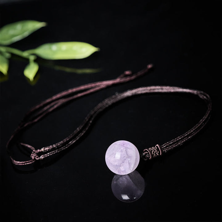 Buddha Stones Naszyjnik z ametystem, żółtym agatem, różnokolorowym kryształem agatu i lazurytem, ​​wisiorem z balansem i lapis lazuli - image 2