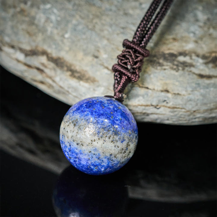 Buddha Stones Naszyjnik z ametystem, żółtym agatem, różnokolorowym kryształem agatu i lazurytem, ​​wisiorem z balansem i lapis lazuli - image 24