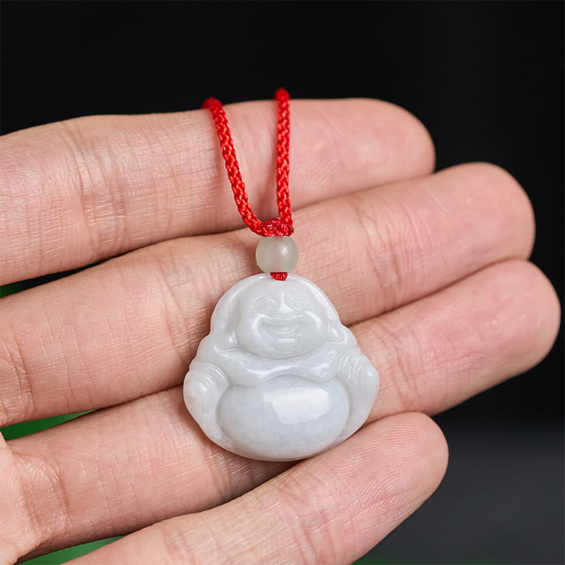 Naszyjnik z jadeitu z Buddha Stones, śmiejący się Budda, symbol dobrobytu - image 4