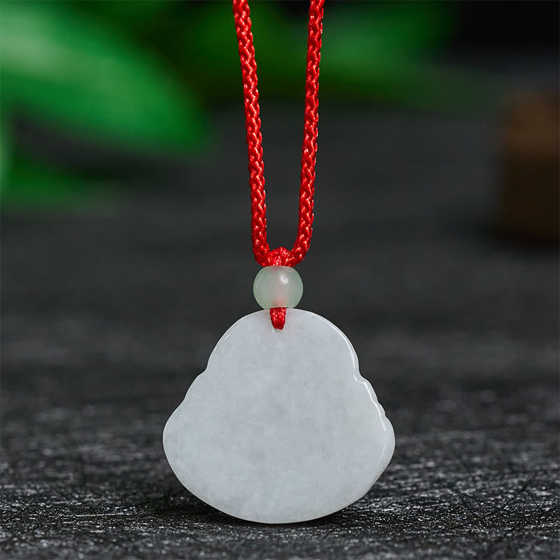 Naszyjnik z jadeitu z Buddha Stones, śmiejący się Budda, symbol dobrobytu - image 3