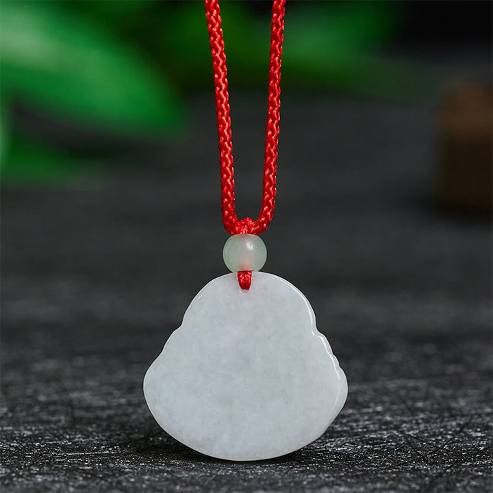 Naszyjnik z jadeitu z Buddha Stones, śmiejący się Budda, symbol dobrobytu - image 3