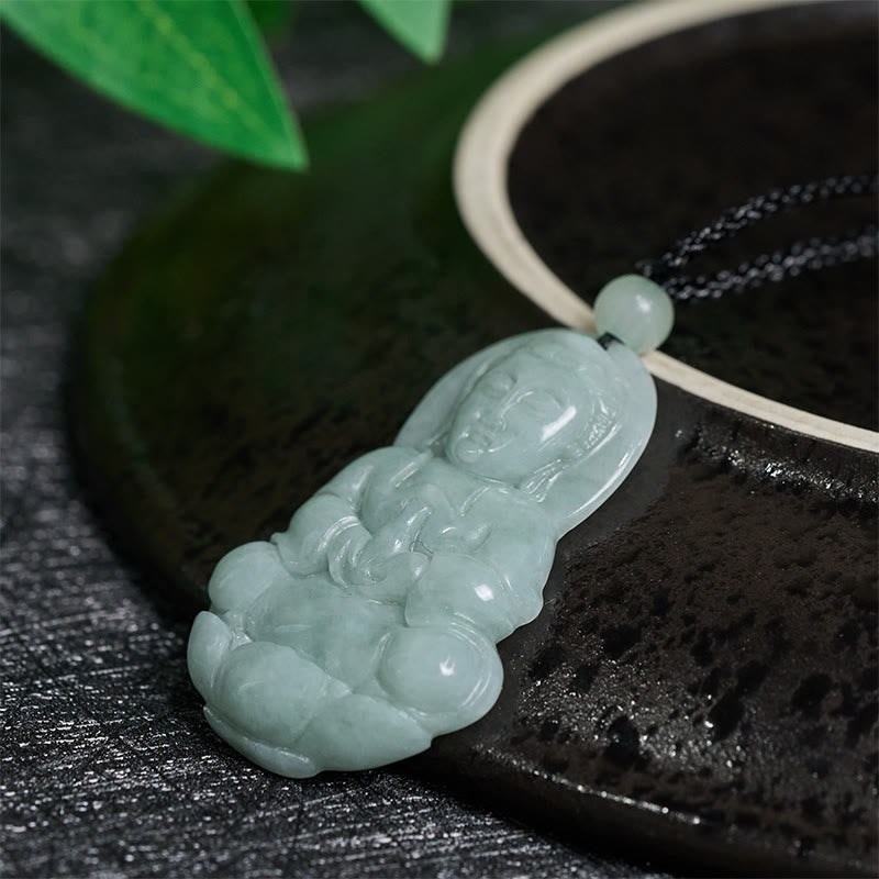 Buddha Stones Naszyjnik harmonii Jade Kwan Yin Avalokitesvara - image 2