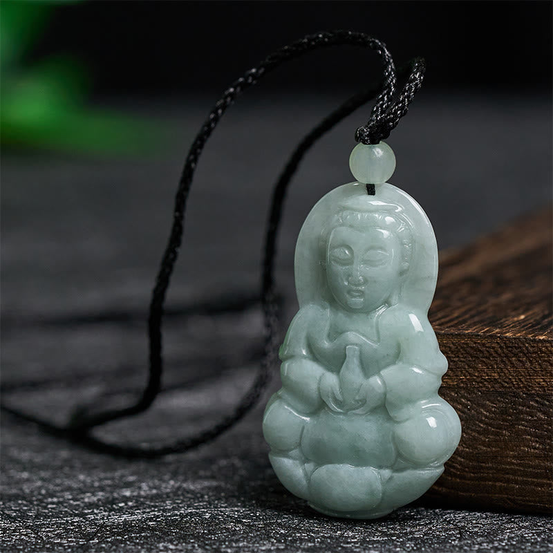 Buddha Stones Naszyjnik harmonii Jade Kwan Yin Avalokitesvara - image 1