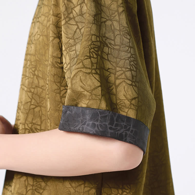 Buddha Stones Letnia męska koszulka z krótkim rękawem w stylu retro z trzaskiem i wzorem chmur - image 11