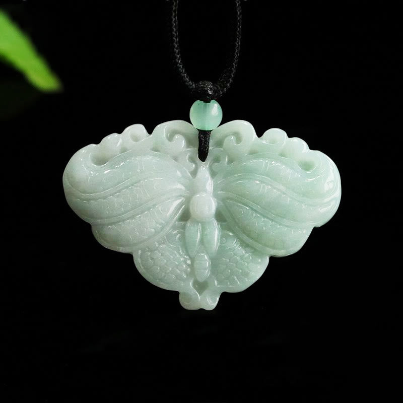 Buddha Stones Naszyjnik z jadeitowym motylem i wisiorkiem „Prosperity” - image 1