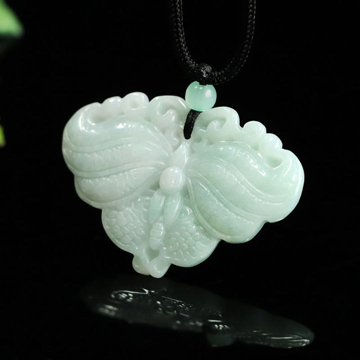 Buddha Stones Naszyjnik z jadeitowym motylem i wisiorkiem „Prosperity” - Jadeitowy motyl - image 0