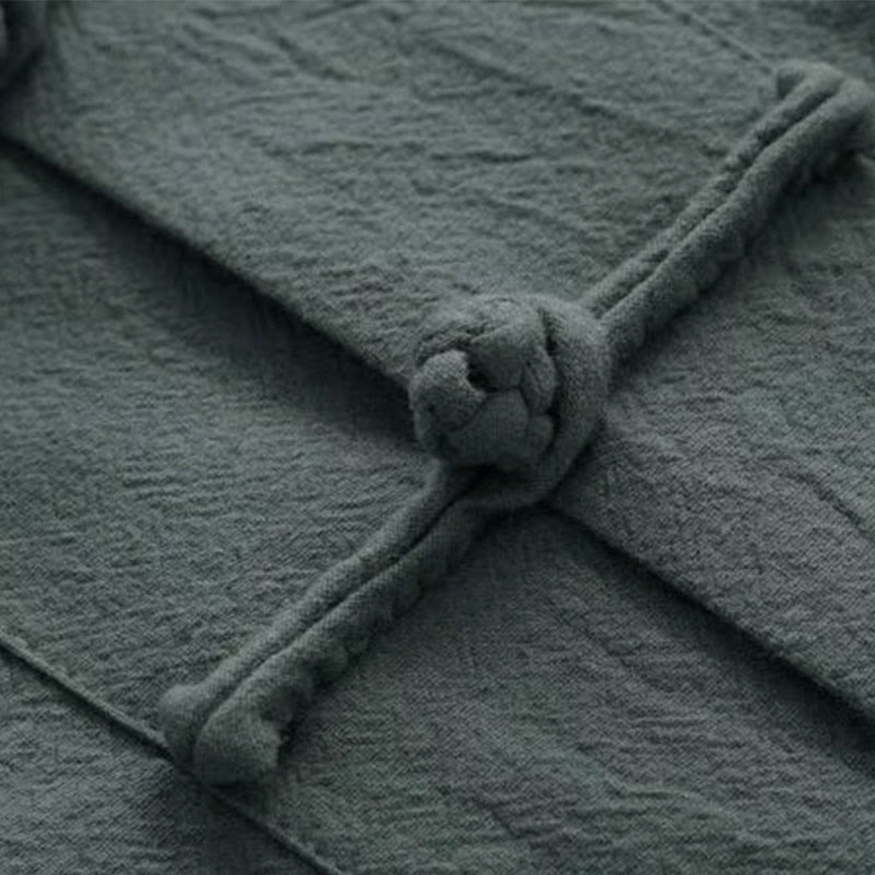 Buddha Stones, 2-częściowy strój Tang, tradycyjny mundur z żabą i guzikami, koszula z długim rękawem i spodnie, męski zestaw - image 8