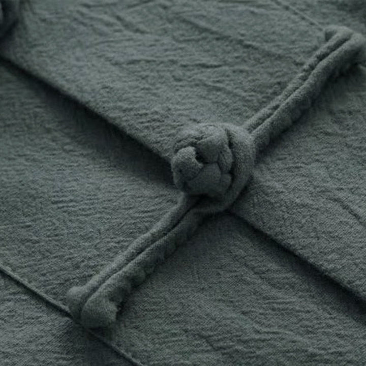 Buddha Stones, 2-częściowy strój Tang, tradycyjny mundur z żabą i guzikami, koszula z długim rękawem i spodnie, męski zestaw - image 8