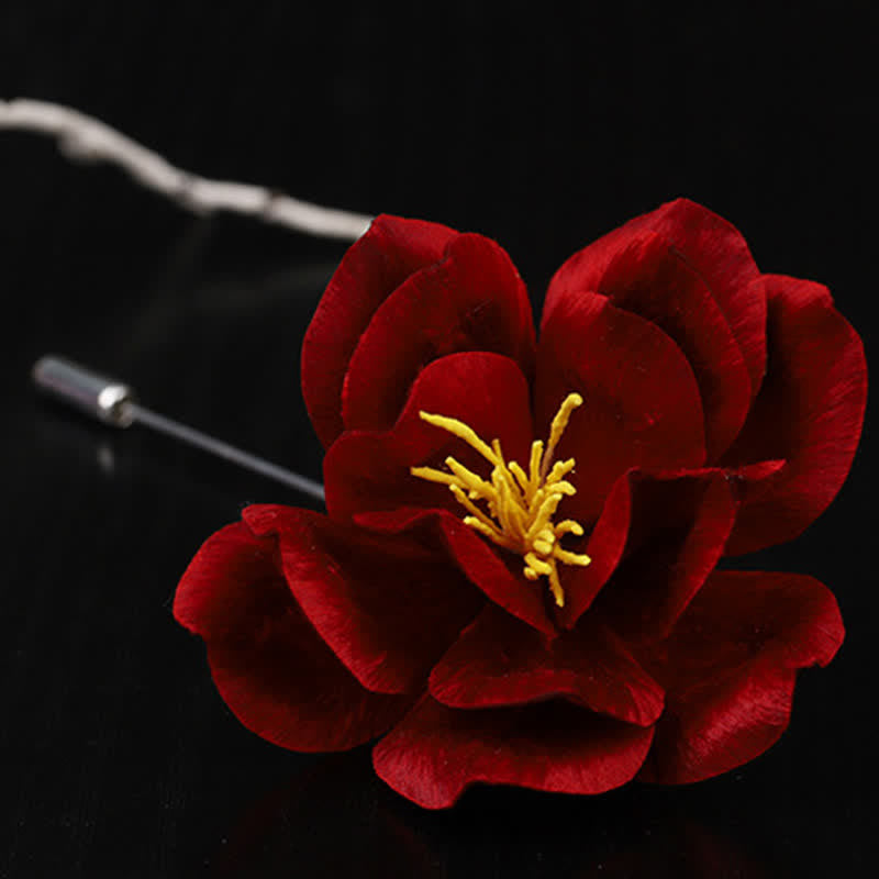 Buddha Stones Broszka z ręcznie robionego jedwabiu z czerwonym kamelem, z napisem „Błogosławieństwo i szczerość” z dziedzictwa kulturowego - image 10