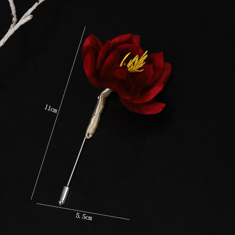 Buddha Stones Broszka z ręcznie robionego jedwabiu z czerwonym kamelem, z napisem „Błogosławieństwo i szczerość” z dziedzictwa kulturowego - image 3