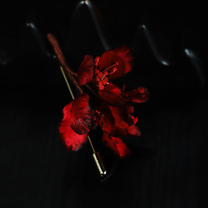 Buddha Stones Ręcznie wykonana broszka z jedwabiu z cyklamenem i kwiatem persycum - image 8