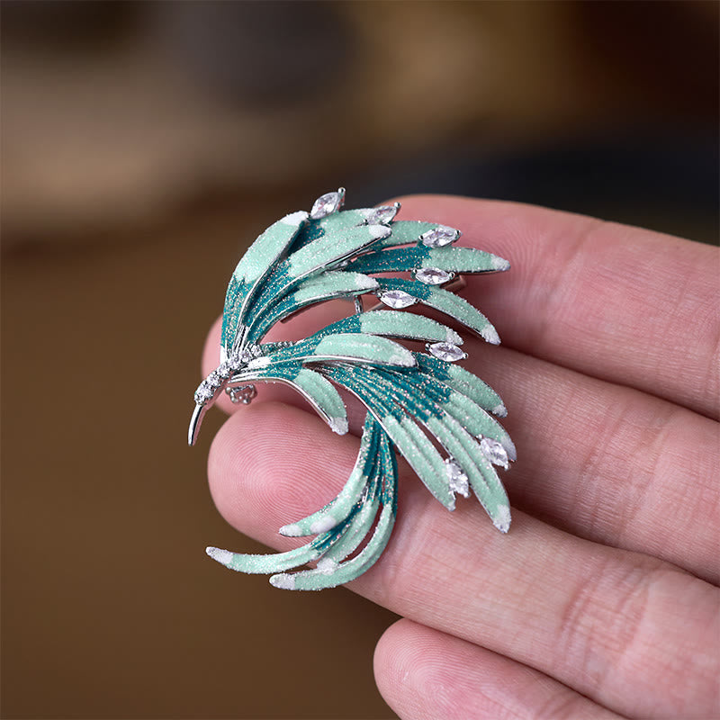 Buddha Stones Broszka miedziana "Pierze Feniksa" - image 8