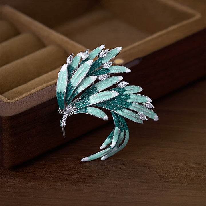 Buddha Stones Broszka miedziana "Pierze Feniksa" - image 7