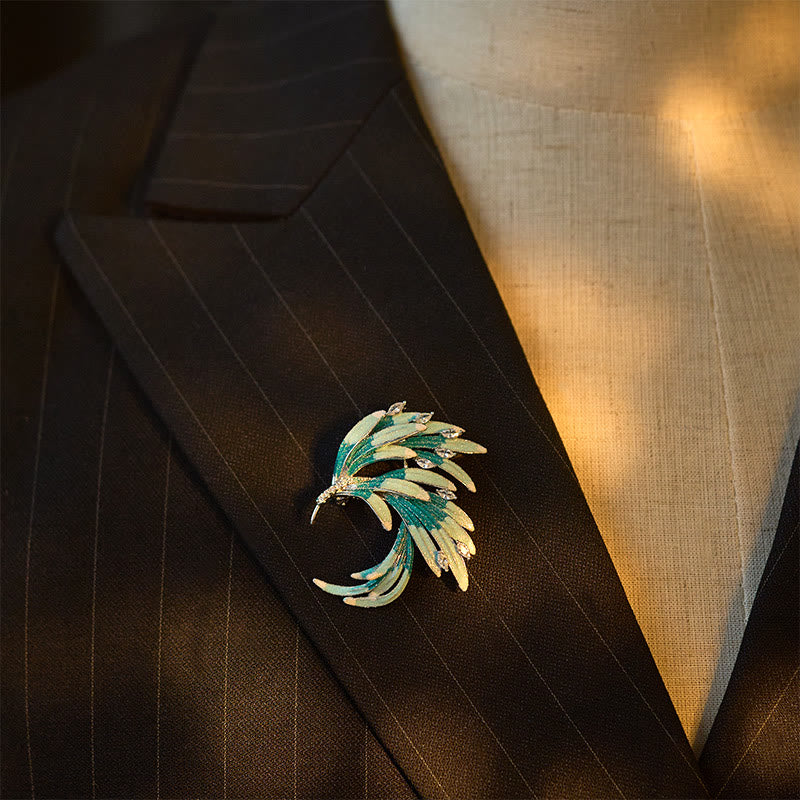 Buddha Stones Broszka miedziana "Pierze Feniksa" - image 9