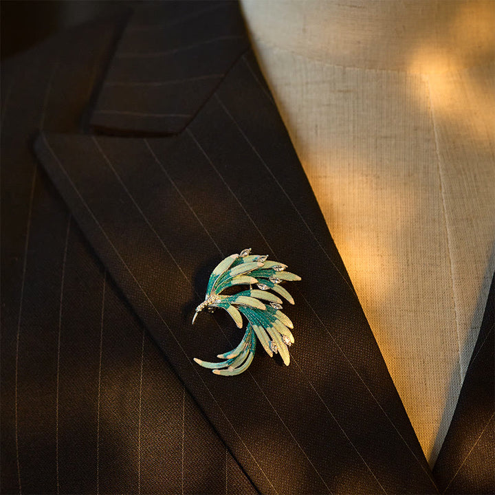 Buddha Stones Broszka miedziana "Pierze Feniksa" - image 9