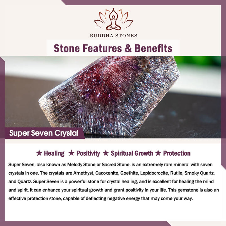 Buddha Stones Bransoletka z naturalnych kryształów akwamarynu Super Seven Crystal Sparkling Fasetowanych Koralików Pokoju - image 8