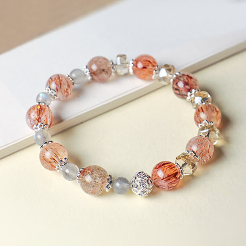 Buddha Stones Bransoletka z naturalnych kryształów akwamarynu Super Seven Crystal Sparkling Fasetowanych Koralików Pokoju - image 6