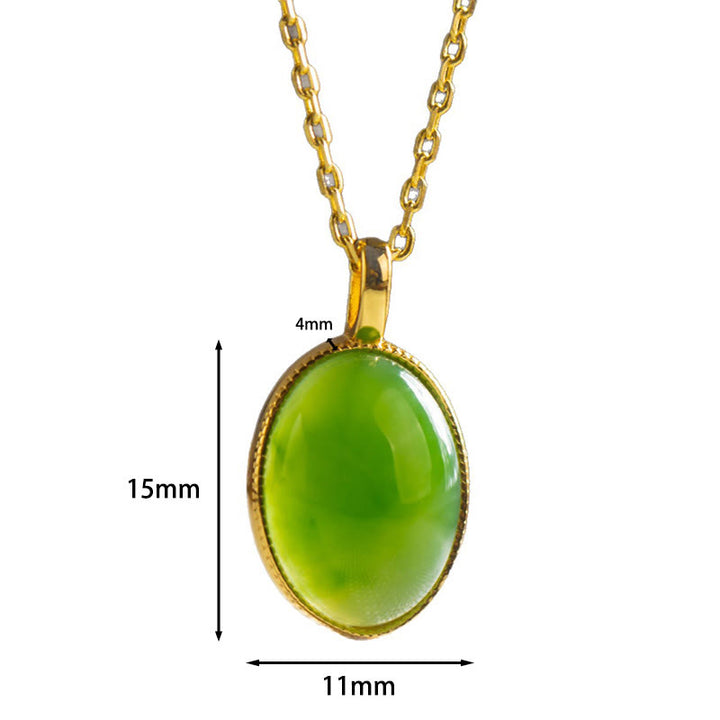 Buddha Stones Naszyjnik z wisiorkiem "Prosperity" ze srebra próby 925 z naturalnym jadeitem hetian - image 4