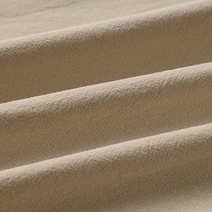 Buddha Stones Letnie, haftowane, bawełniane, lniane spodnie męskie z szerokimi nogawkami i kieszeniami - image 10