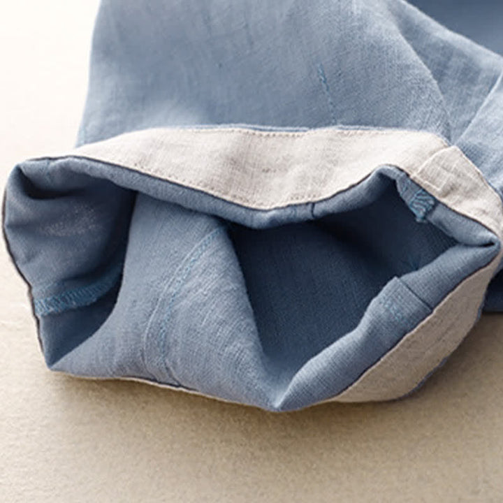 Buddha Stones Letnie, proste, elastyczne spodnie damskie z mankietami w dwóch kolorach, skrócone, zwężane, z kieszeniami - image 5