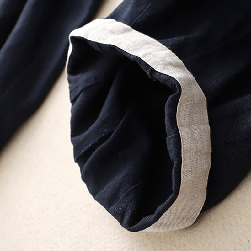 Buddha Stones Letnie, proste, elastyczne spodnie damskie z mankietami w dwóch kolorach, skrócone, zwężane, z kieszeniami - image 10