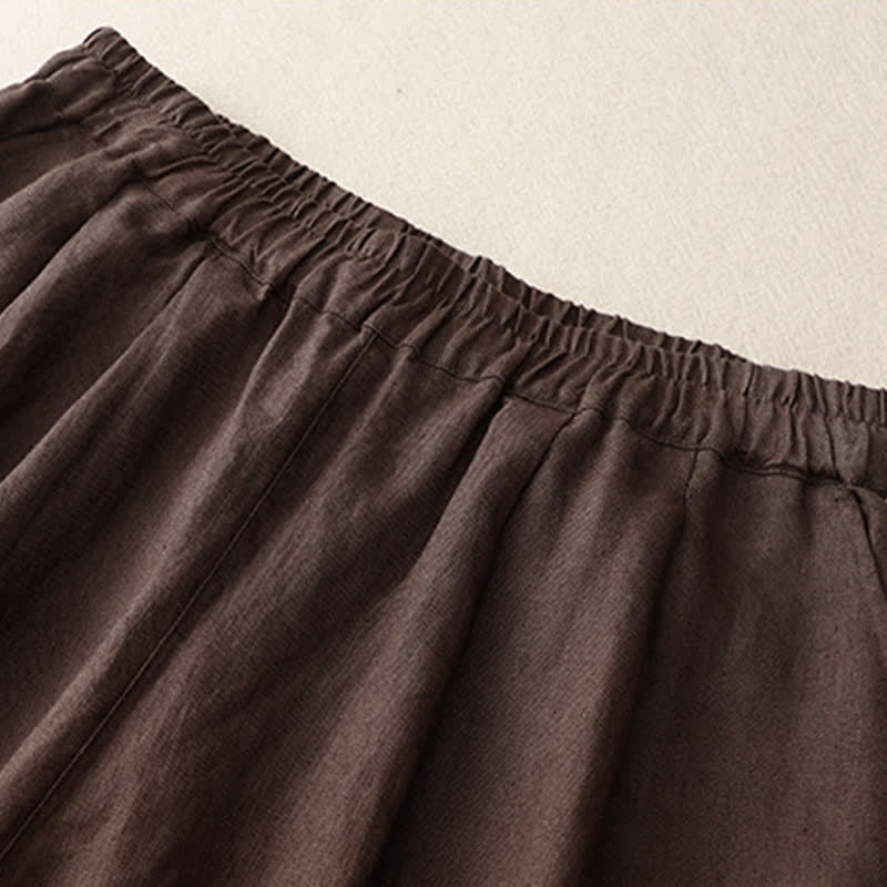 Buddha Stones Letnie, proste, elastyczne spodnie damskie z mankietami w dwóch kolorach, skrócone, zwężane, z kieszeniami - image 12