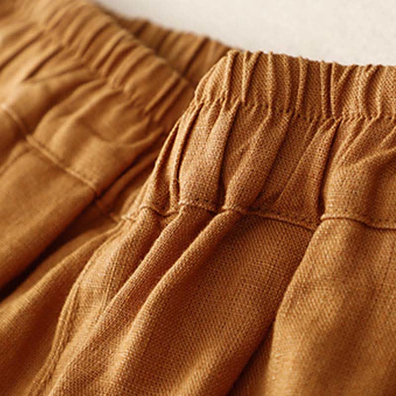 Buddha Stones Letnie, proste, elastyczne spodnie damskie z mankietami w dwóch kolorach, skrócone, zwężane, z kieszeniami - image 21