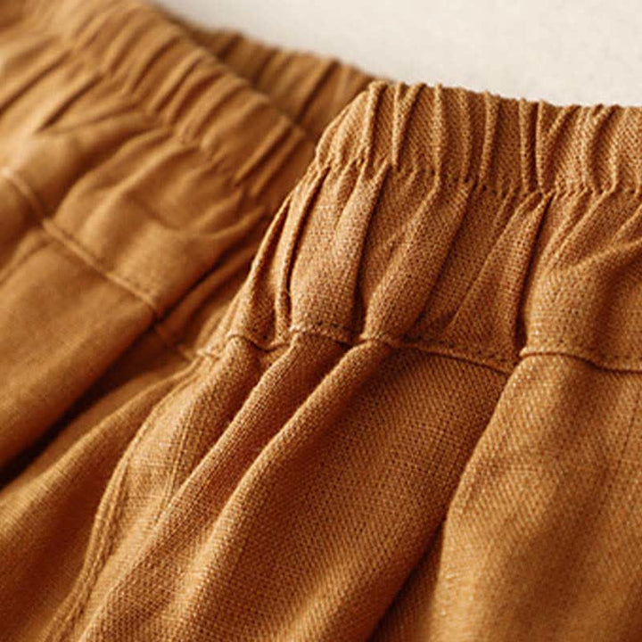 Buddha Stones Letnie, proste, elastyczne spodnie damskie z mankietami w dwóch kolorach, skrócone, zwężane, z kieszeniami - image 21