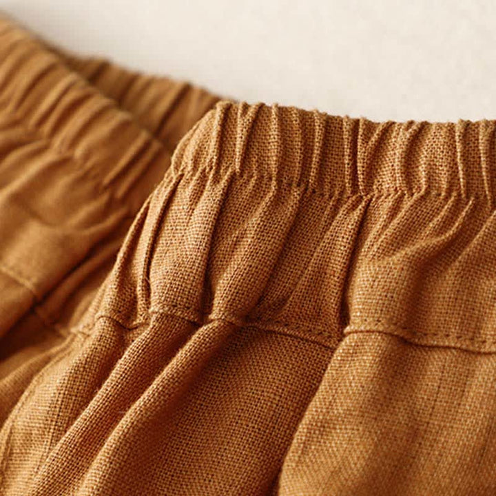 Buddha Stones Letnie, proste, elastyczne spodnie damskie z mankietami w dwóch kolorach, skrócone, zwężane, z kieszeniami - image 20