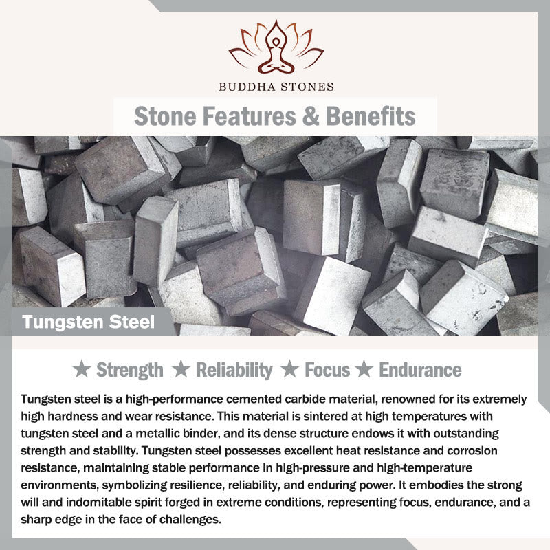 Buddha Stones Pierścień wytrzymałościowy z intarsją z fakturą młotkowaną ze stali wolframowej - image 5