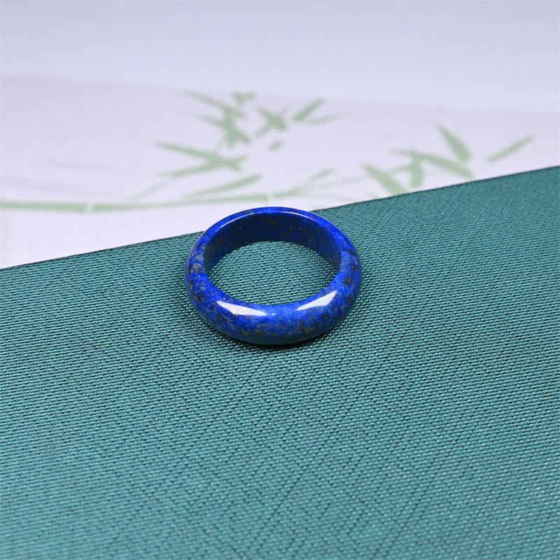 Buddha Stones Pierścionek z naturalnym lazurytem i lapis lazuli do pielęgnacji ciała - image 1