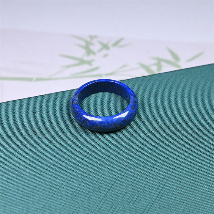 Buddha Stones Pierścionek z naturalnym lazurytem i lapis lazuli do pielęgnacji ciała - image 1