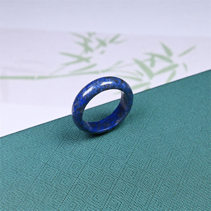 Buddha Stones Pierścionek z naturalnym lazurytem i lapis lazuli do pielęgnacji ciała - Lapis Lazuli - 22 mm - image 0