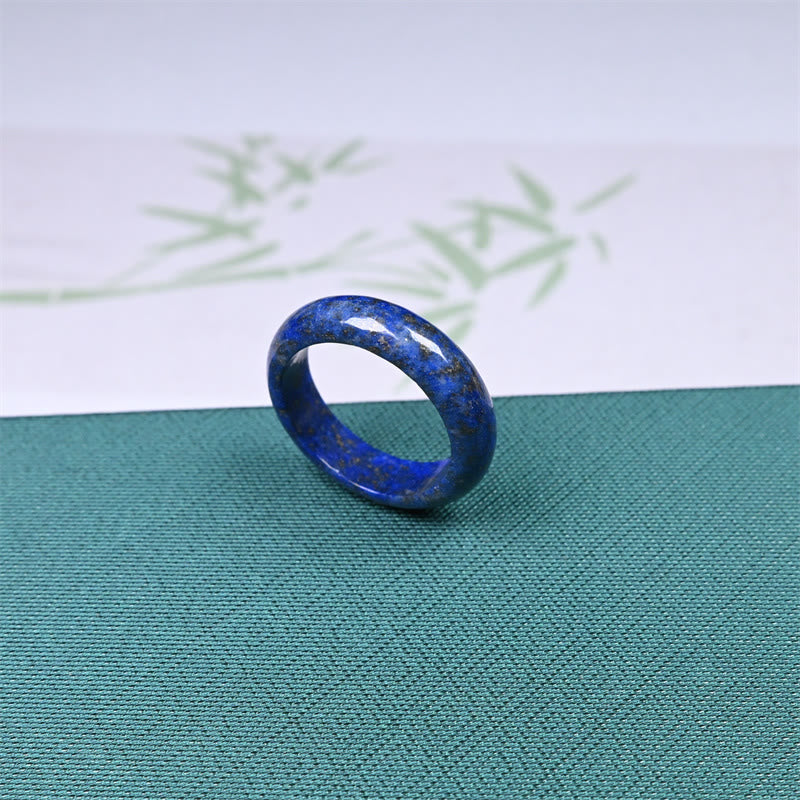 Buddha Stones Pierścionek z naturalnym lazurytem i lapis lazuli do pielęgnacji ciała - image 2