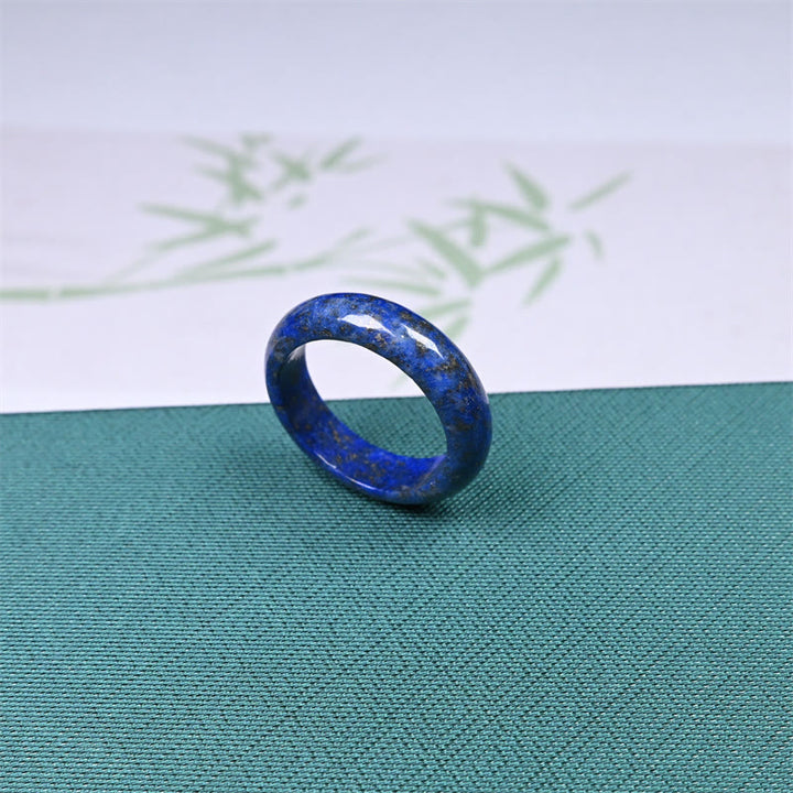 Buddha Stones Pierścionek z naturalnym lazurytem i lapis lazuli do pielęgnacji ciała - image 2
