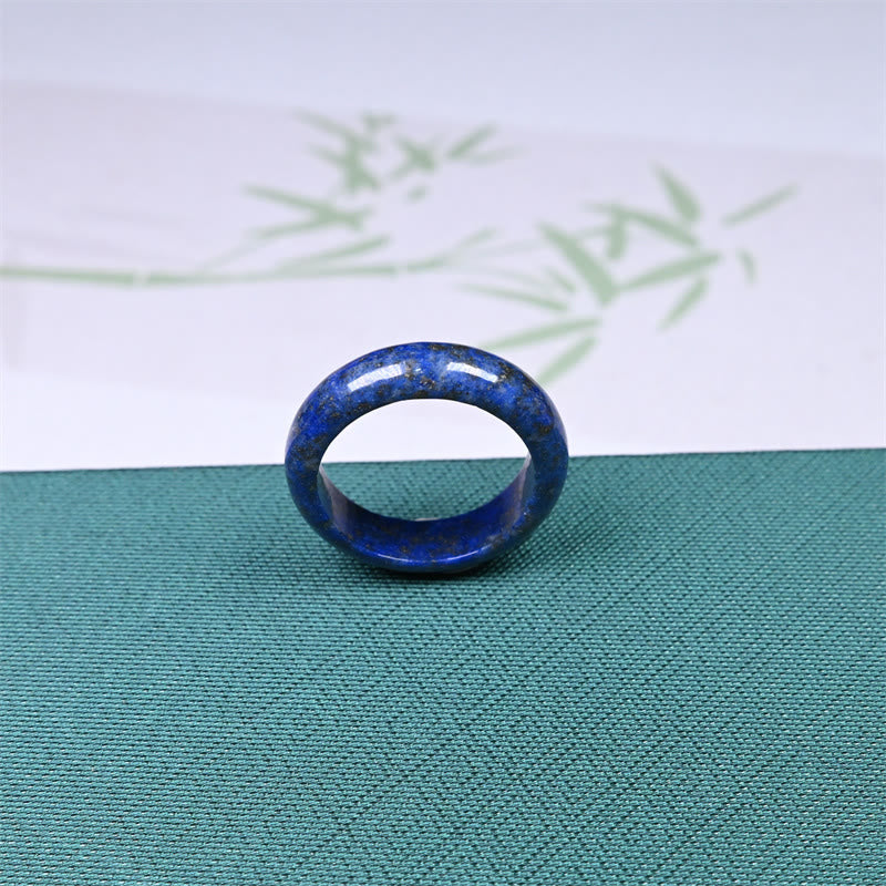 Buddha Stones Pierścionek z naturalnym lazurytem i lapis lazuli do pielęgnacji ciała - image 3