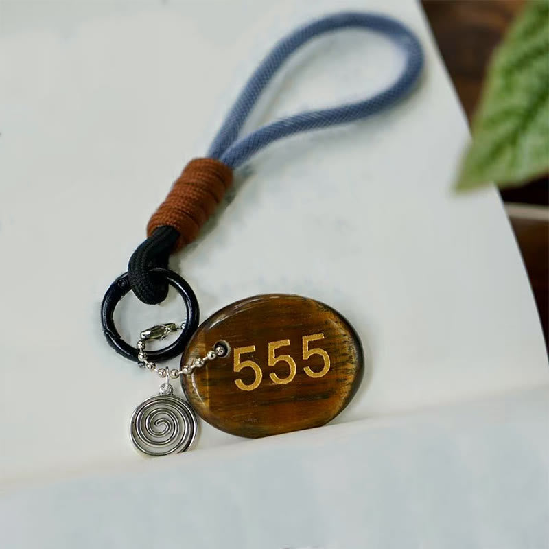 Buddha Stones 555 Anioł Numer Naturalny Tygrysie Oko Odwaga Brelok Wiszący Dekoracja - Tygrysie oko - image 0