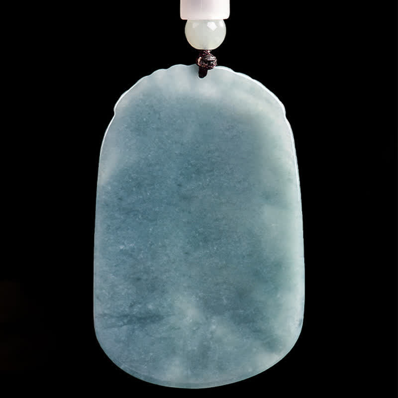 Buddha Stones Naszyjnik z podwójną liną z naturalnego jadeitu z motywem ryby Koi, symbolizujący dobrobyt - image 3