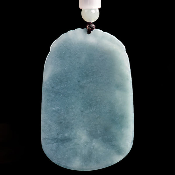 Buddha Stones Naszyjnik z podwójną liną z naturalnego jadeitu z motywem ryby Koi, symbolizujący dobrobyt - image 3