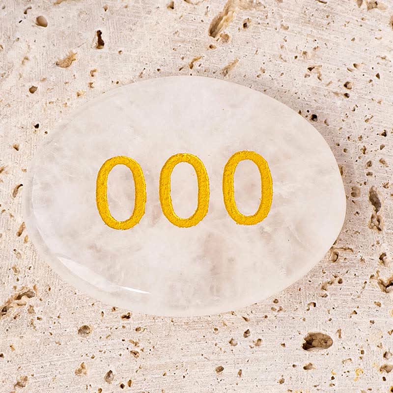 Buddha Stones Numery aniołów Biały kryształ Czerwony jaspis Różowy kryształ Zielony awenturyn Medytacja kamień palmowy - 000 Numer anioła i biały kryształ 4,5*3,5*0,7 cm - image 1