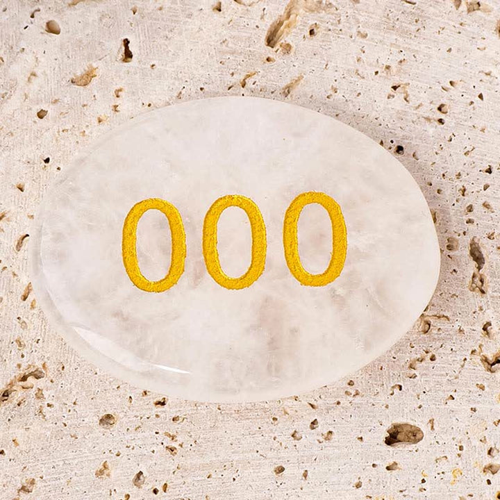 Buddha Stones Numery aniołów Biały kryształ Czerwony jaspis Różowy kryształ Zielony awenturyn Medytacja kamień palmowy - 000 Numer anioła i biały kryształ 4,5*3,5*0,7 cm - image 1