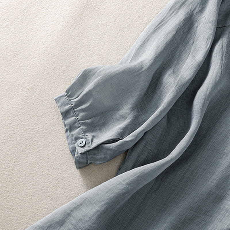 Buddha Stones Koszula damska z krótkim rękawem i okrągłym dekoltem, haftowana w kwiaty w stylu retro - image 12