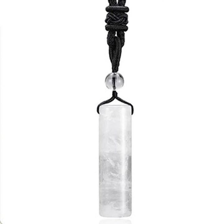 Buddha Stones Różnorodny kryształowy wisiorek z cylindrem i zielonym awenturynem z ametystem i kwarcem różowym - Biały kryształ - image 14