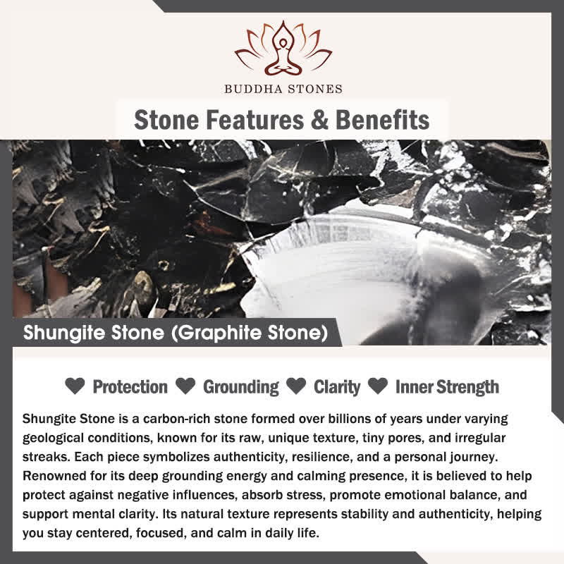 Naszyjnik z Buddha Stones , naturalny autentyczny kamień szungit, rzeźbiony, ochrona yin yang - image 5
