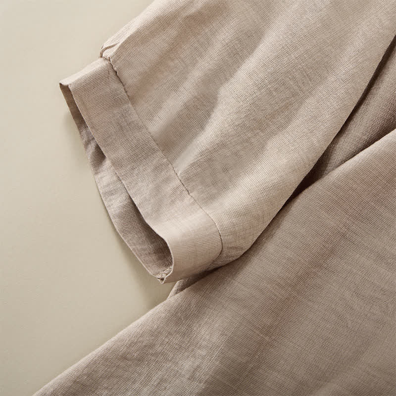 Buddha Stones Wiosenne koszulki damskie w stylu boho z haftowaną bawełną i lnem, z rękawami do łokcia - image 24