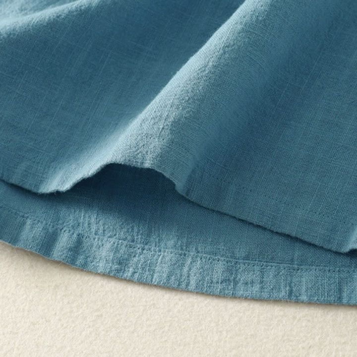 Buddha Stones Letnia damska koszula z krótkim rękawem i stójką z guzikami z bawełny - image 3