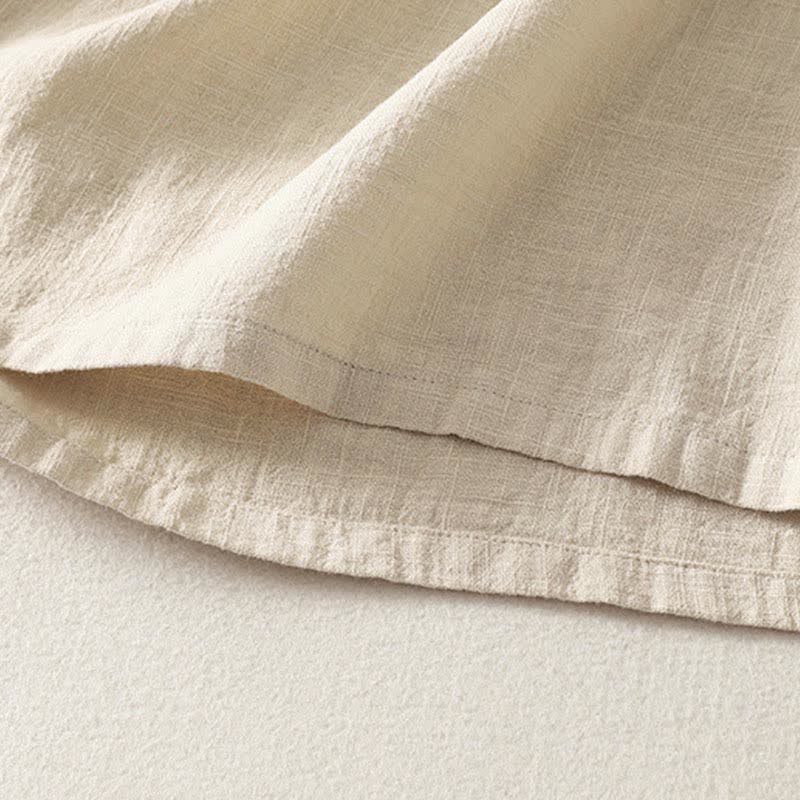 Buddha Stones Letnia damska koszula z krótkim rękawem i stójką z guzikami z bawełny - image 12