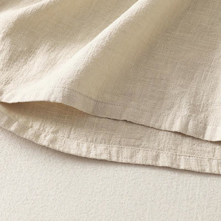 Buddha Stones Letnia damska koszula z krótkim rękawem i stójką z guzikami z bawełny - image 12